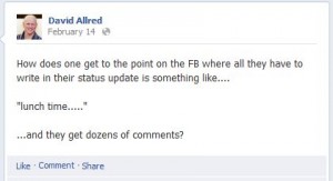 Facebook status update
