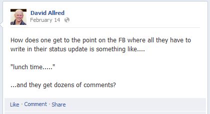 Facebook status update