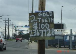 Gold Teeth for Sale Bandit sign